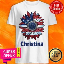 Sunflower American Flag Christina Shirt