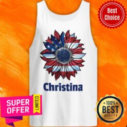 Sunflower American Flag Christina Tank Top