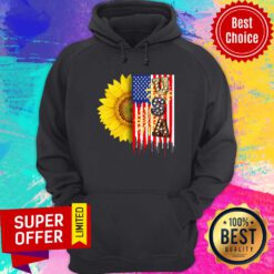 Sunflower USA American Flag 4th Of July Hoodie