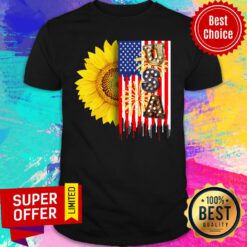 Sunflower USA American Flag 4th Of July Shirt