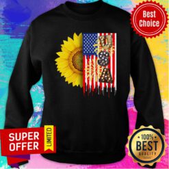 Sunflower USA American Flag 4th Of July Sweatshirt