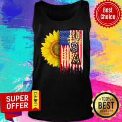Sunflower USA American Flag 4th Of July Tank Top