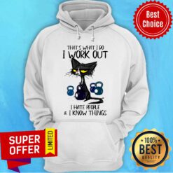 That's What I Do I Work Out Black Cat Hoodie