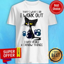 That's What I Do I Work Out Black Cat Shirt