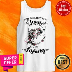 This Girl Runs On Jesus Fishing Tank Top