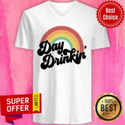 Top Rainbow Day Drinkin V-neck