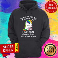 Unicorns No Matter How Big A Hammer I Use I Can't Pound Common Sense Hoodie