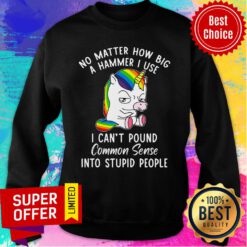 Unicorns No Matter How Big A Hammer I Use I Can't Pound Common Sense Sweatshirt