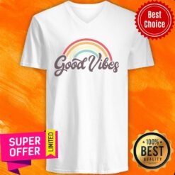 Awesome Rainbow Good Vibes V-neck