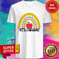 Back To School Rainbow 4th Grade V-neck