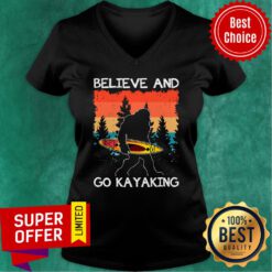 Bigfoot Believe And Go Kayaking Vintage V-neck