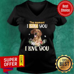 Dachshund Flower The Moment I Saw You I Love You V-neck