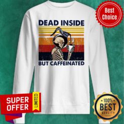 Dead Inside But Caffeinated Coffee Vintage Halloween Sweatshirt
