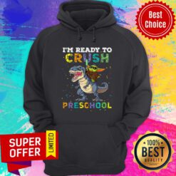 Dinosauria Baby Yoda I'm Ready To Crush Preschool Hoodie