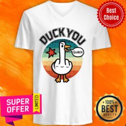 Duck You Quack Vintage Retro V-neck