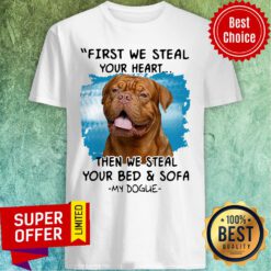 First We Steal Your Heart Then We Steal Your Bed And Sofa My Dogue Shirt