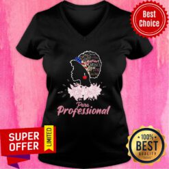 Girl Caring Smart Friendly Warm Big Heart Skilled Para Professional USA Flag V-neck
