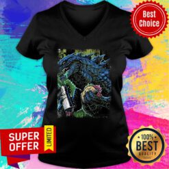 Godzilla Eat Truck And Tacus Toxic V-neck