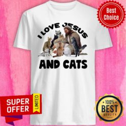 I Love Jesus And Cats Shirt