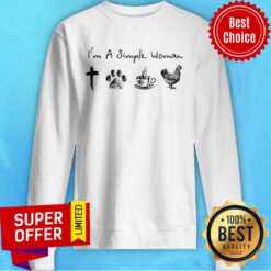 I'm A Simple Women Cross Jesus Paw Dog Coffee Chicken Sweatshirt