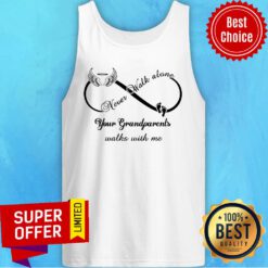 Infinity Sign Wings Never Walk Alone Your Grandparents With Me Paw Tank Top