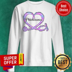 Nice Phlebotomist Heart Stethscope Sweatshirt
