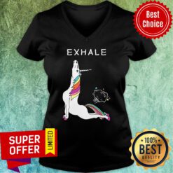 Nice Unicorn Yoga Exhale V-neck