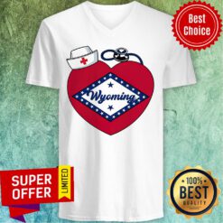 Official Wyoming Nurse Heart V-neck