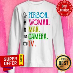 Person Woman Man Camera TV Sweatshirt