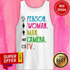 Person Woman Man Camera TV Tank Top