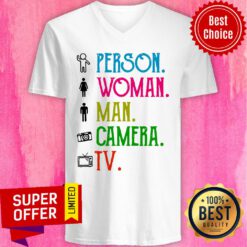 Person Woman Man Camera TV V-neck