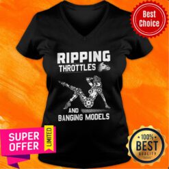 Ripping Throttles And Banging Models Racing V-neck