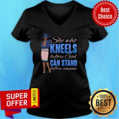 She Who Kneel Before God Stand Before Anyone V-neck