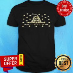 Snake Don't Tread On Me Black And Gold Stars Flag Shirt