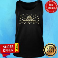 Snake Don't Tread On Me Black And Gold Stars Flag Tank Top