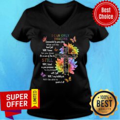 Sunflower Cross I Can Only Imagine Still Will I Be Able To Speak At All V-neck