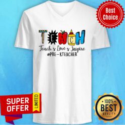 Teach Love Inspire Pre-K Teacher Apple V-neck