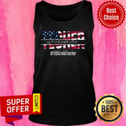 Teacher My Favorite People Call Me 5th Grade Teacher USA Flag Tank Top