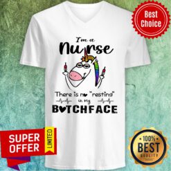Unicorn I'm A Nurse There Is No Resting Bitchface V-neck