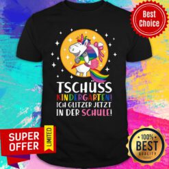 Unicorn Tschuss Kindergarten Ich Glitzer Jetzt In Der Schule Shirt
