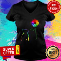 We Use Together Sunflower Cat LGBTQ V-neck