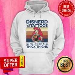 Ariel Mermaid Disnerd With Tattoos Pretty Eyes Thick Thighs Vintage Hoodie