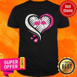 Awesome Diamond Heart Flamingos Shirt