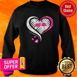 Awesome Diamond Heart Flamingos Sweatshirt