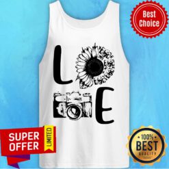 Awesome Love Camera Sunflower Tank Top