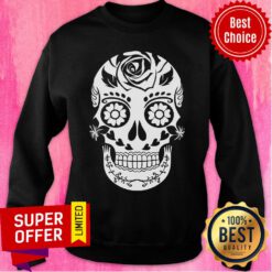 Awesome Sugar Skull Halloween White Sweatshirt