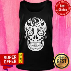 Awesome Sugar Skull Halloween White Tank Top