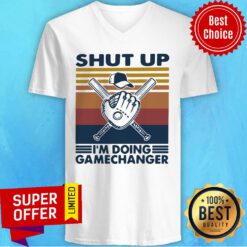 Baseball Shut Up I'm Doing Gamechanger Vintage Retro V-neck