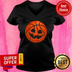 Basketball Pumpkin Vintage Halloween V-neck