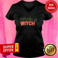 Bat Drunk Witch Halloween V-neck